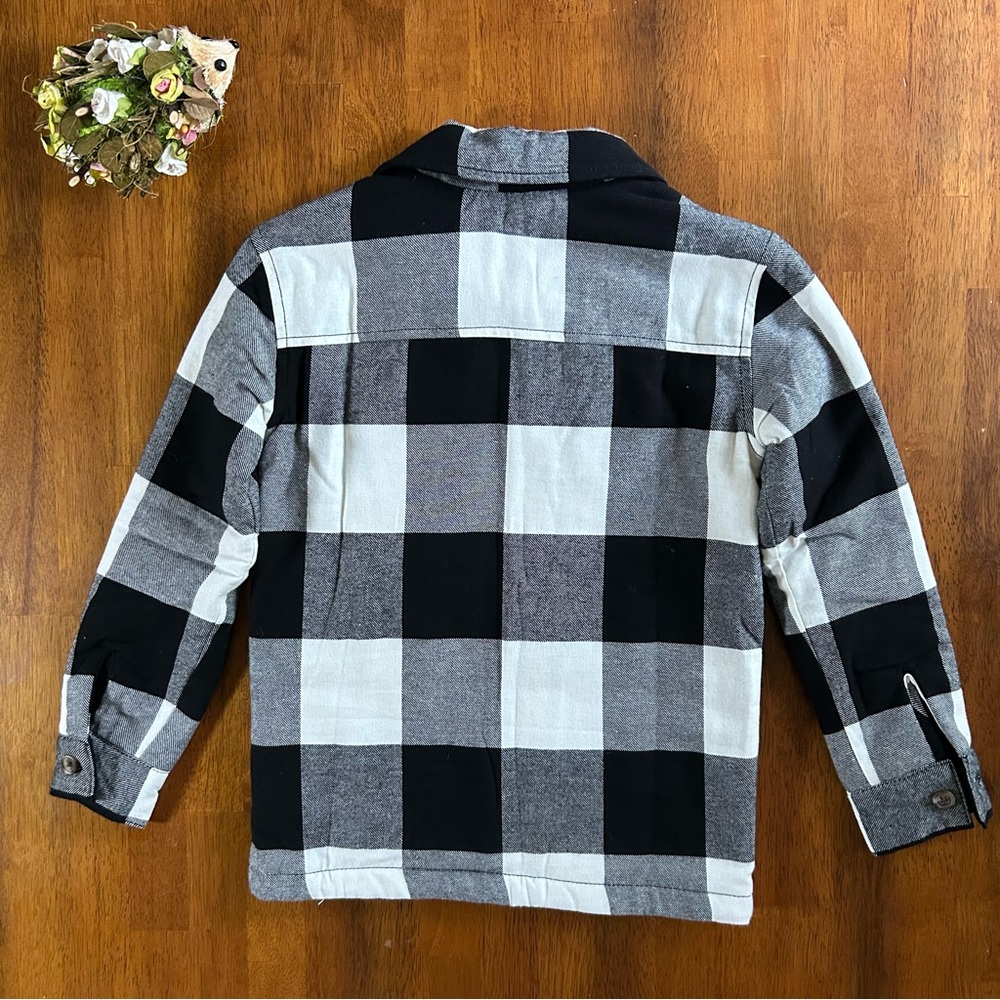 GAP Buffalo Plaid Shacket — Boy Size S 6-7 | Black & White | NWT - Picture 7 of 7
